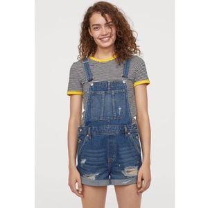 NWOT H&M Denim Overall Shorts